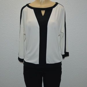 Chico's white & black size 1 blouse